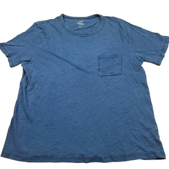 Flint and Tinder Mens Blue Short Sleeve Pocket Tee T-Shirt Made in USA - Picture 1 of 12